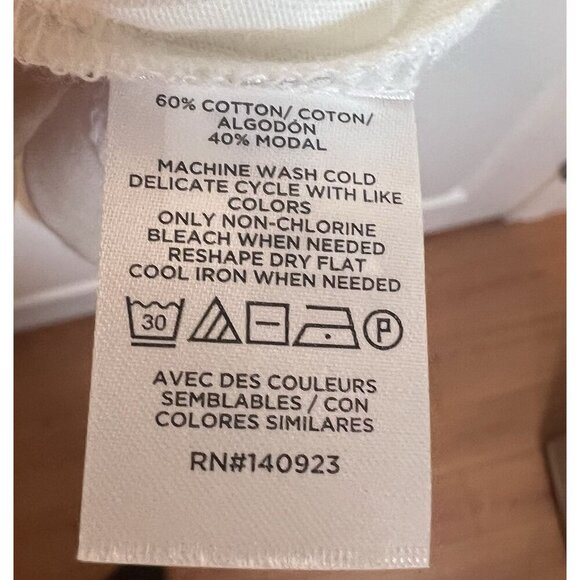 Ann Taylor Loft Shirred Tie Neck Top Size XL White Sleeveless Cotton Modal - Picture 5 of 5